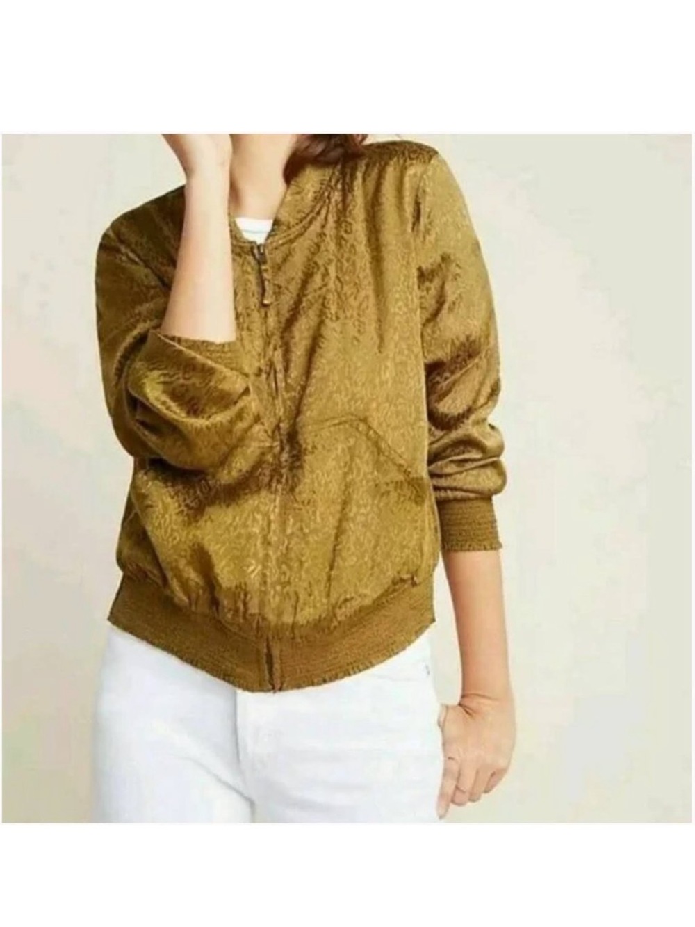 Anthropologie Maeve Silky Bomber Jacket Small